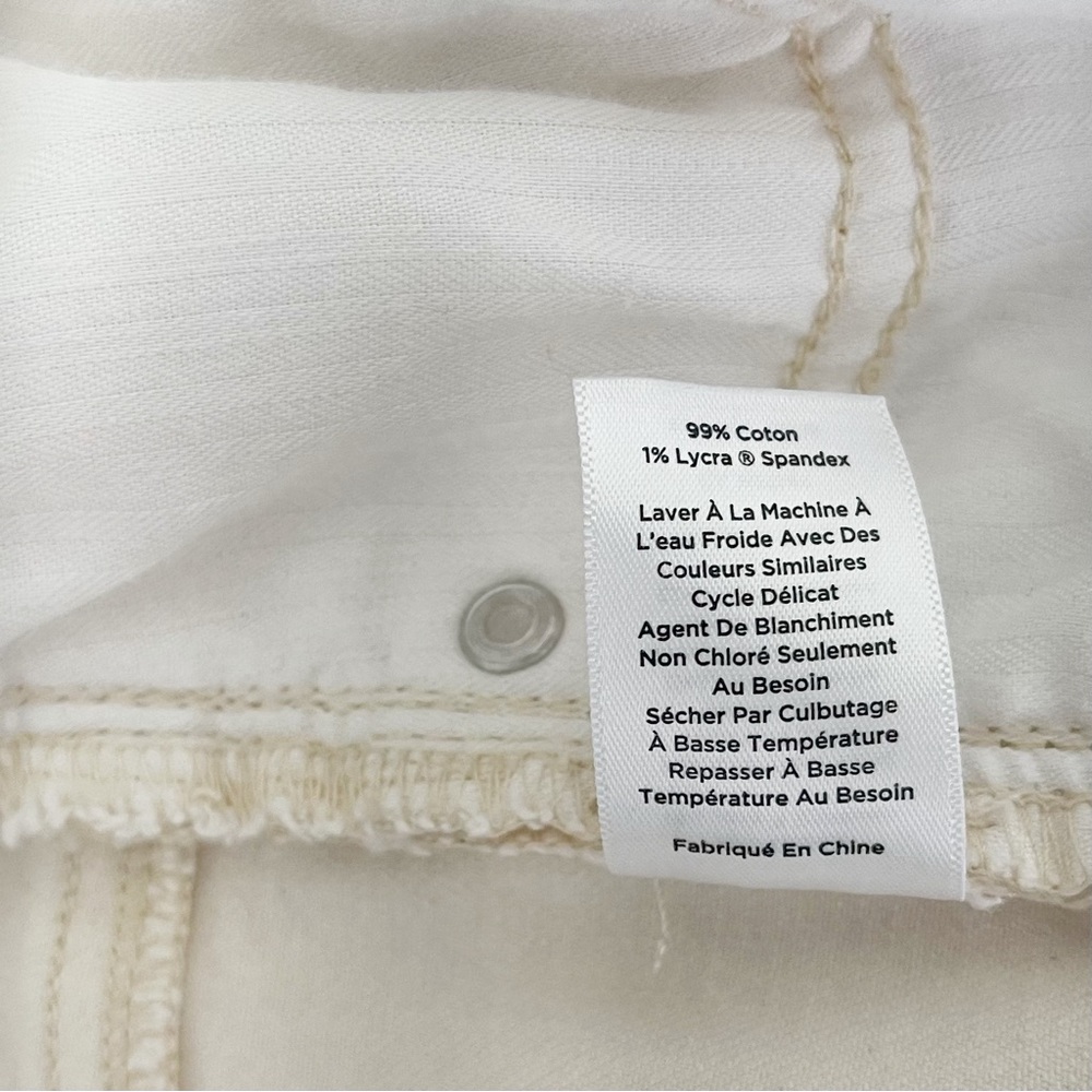 Talbots Cream Cotton Denim Straight Leg‎ Pants Slim Ankle Size 16 - Picture 8 of 12